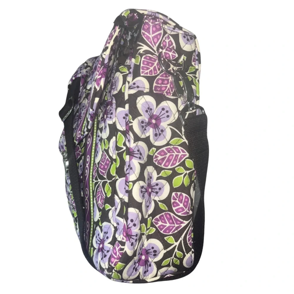 Vera Bradley Attache Laptop Messenger Bag Plum Petals Retired 14x12x4